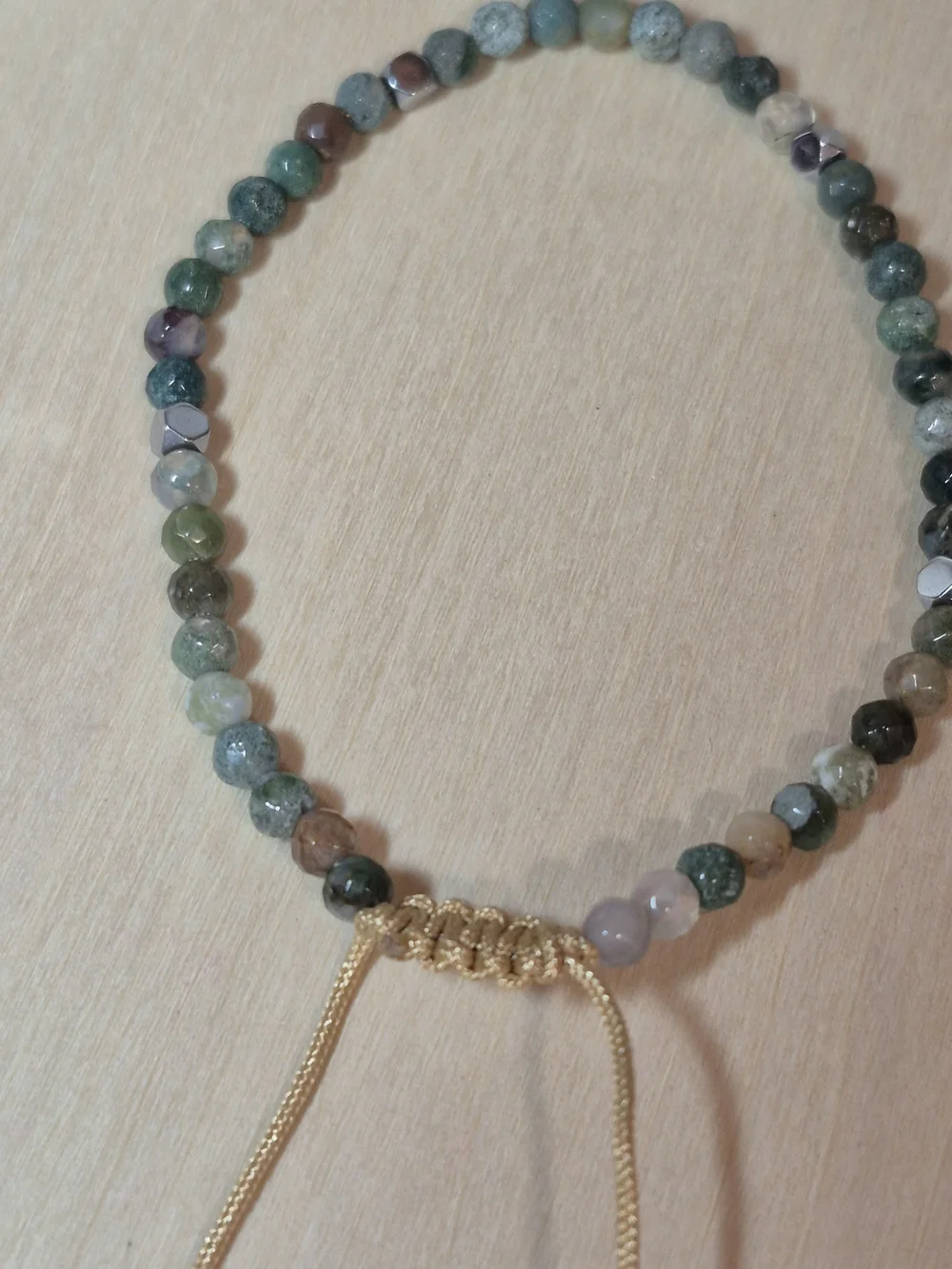 💚🩶NEW💚🩶 BEAUTIFUL!! Natural Stone MOSS AGATE Adjustable Bracelet